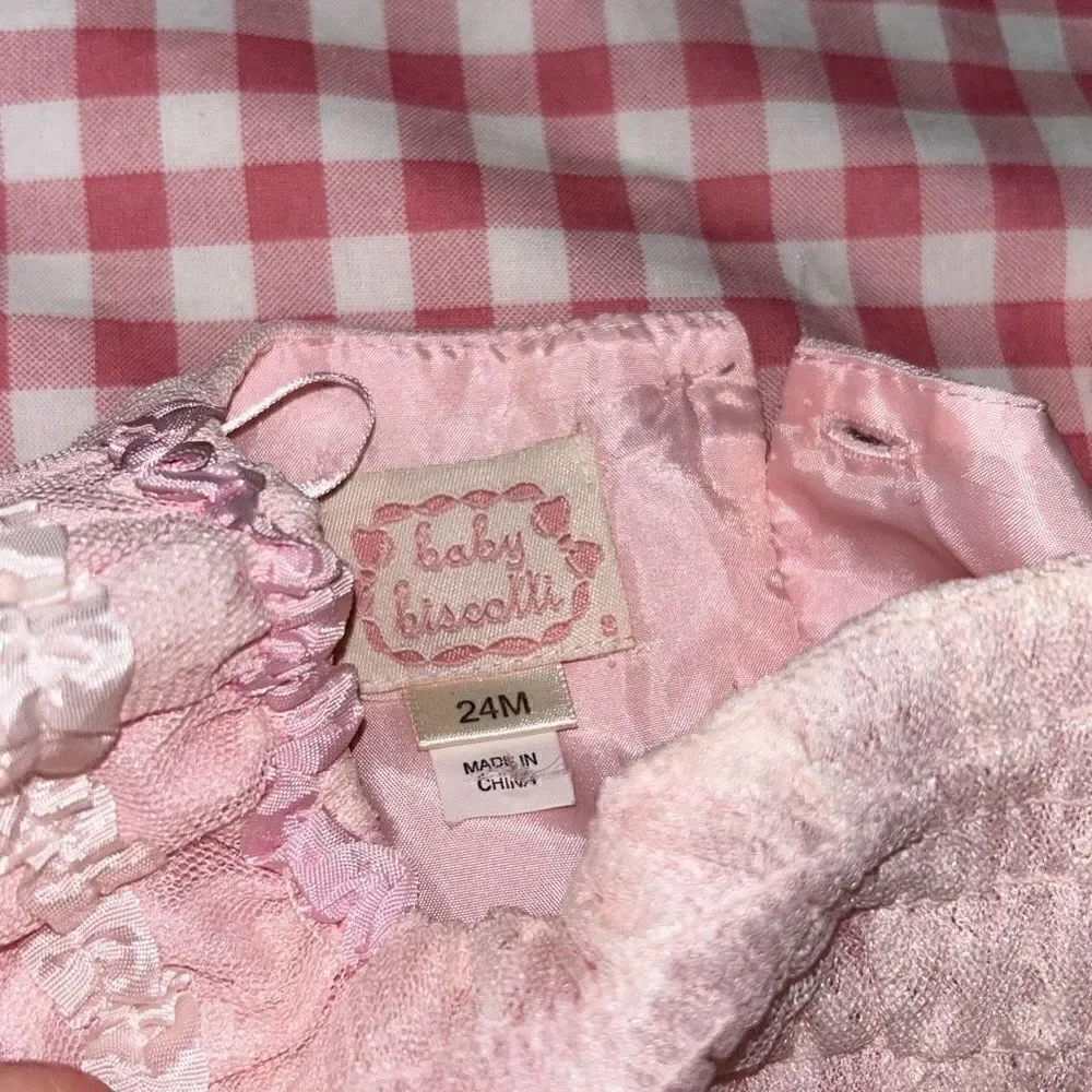 Baby biscotti tulle rosette outfit 24m